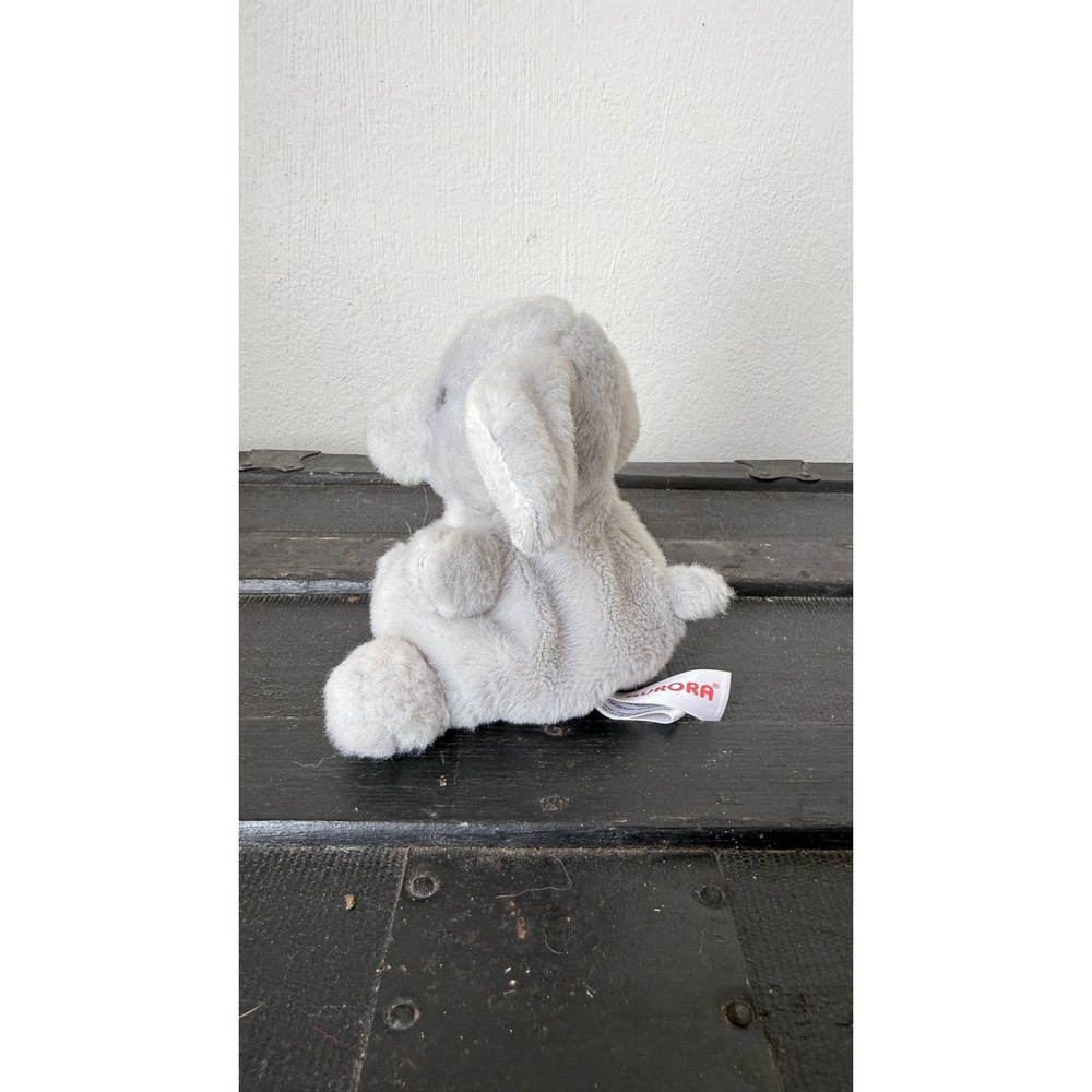 Aurora World Gray Elephant Plush Stuffed Animal Bean Bag Toy 6" - Picture 5 of 8